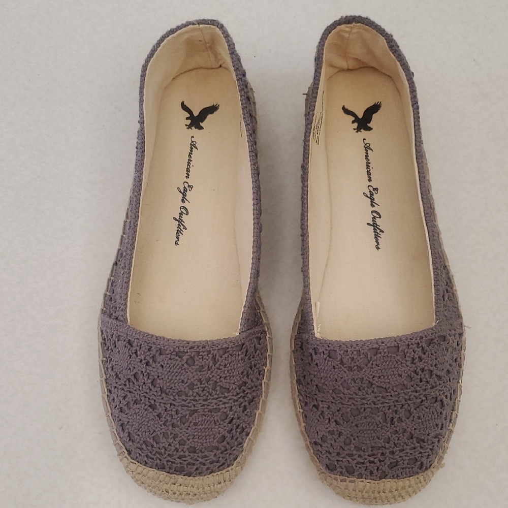 American Eagle Outfitters Women's Crochet Espadrilles - Gray